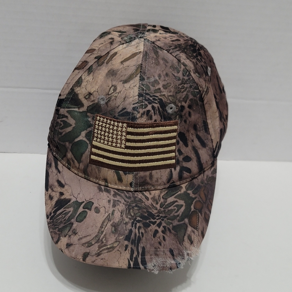 Pugs Wicked camouflage American flag sandstorm embroidery trucker hunter hatOSFM